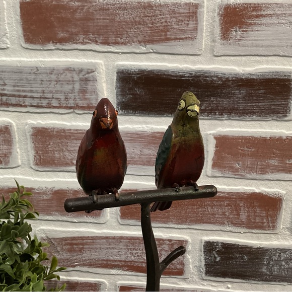 Metal Crafted Birds on a Perch - Beautiful Decor Piece - Bird Lovers Item - Picture 5 of 11